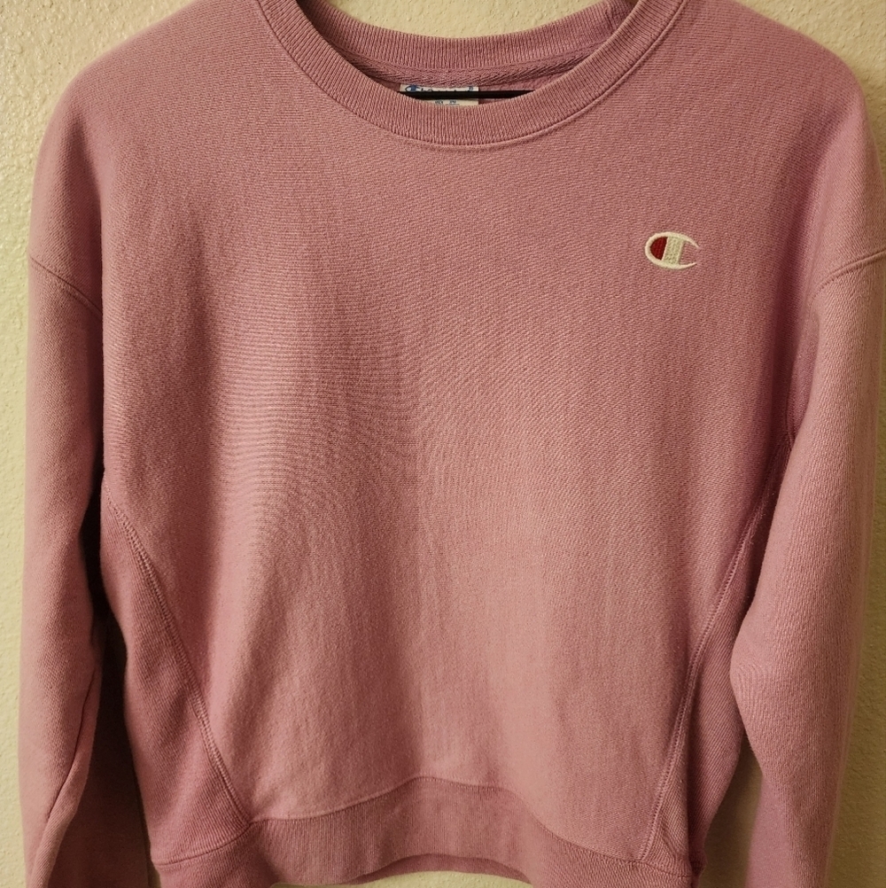 Champion Reverse Weave Mauve Pink Crew Neck Sweatshirt Womens Sz Medium